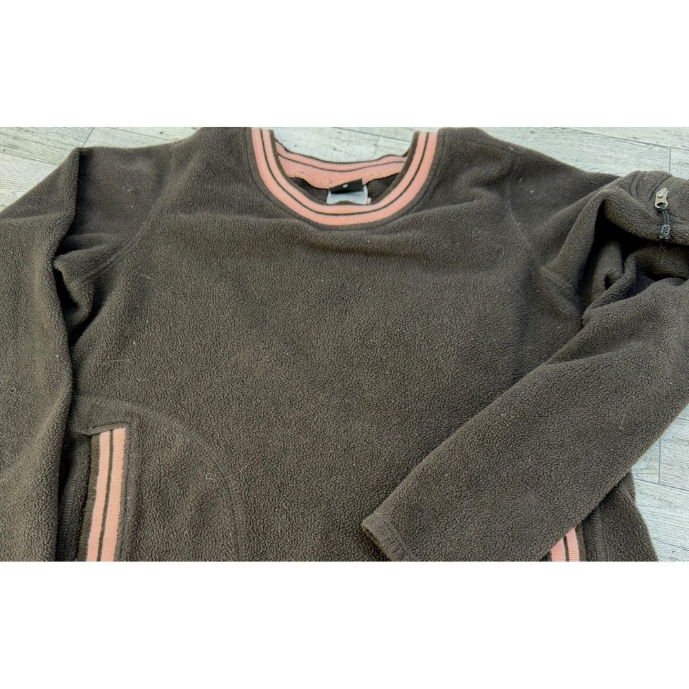 Patagonia Fleece Sweater Women's Pullover Crew Neck Pockets Brown Pink XS XSMALL